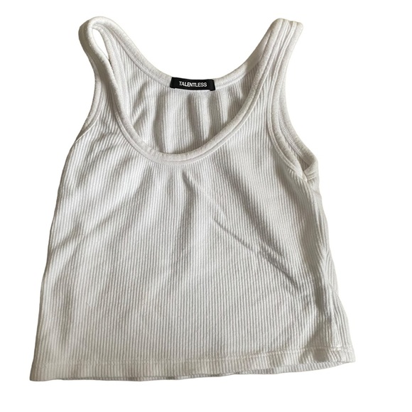 Talentless CROP MODAL TANK white ribbed M medium - Picture 4 of 14